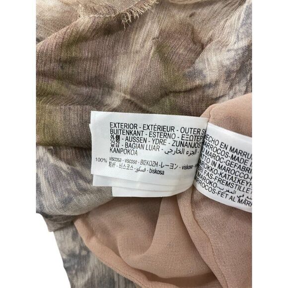 Zara Women Midi Skirt L Brown Animal Print Patchwork Chiffon Flowy 8486/043 NWT - Picture 10 of 12